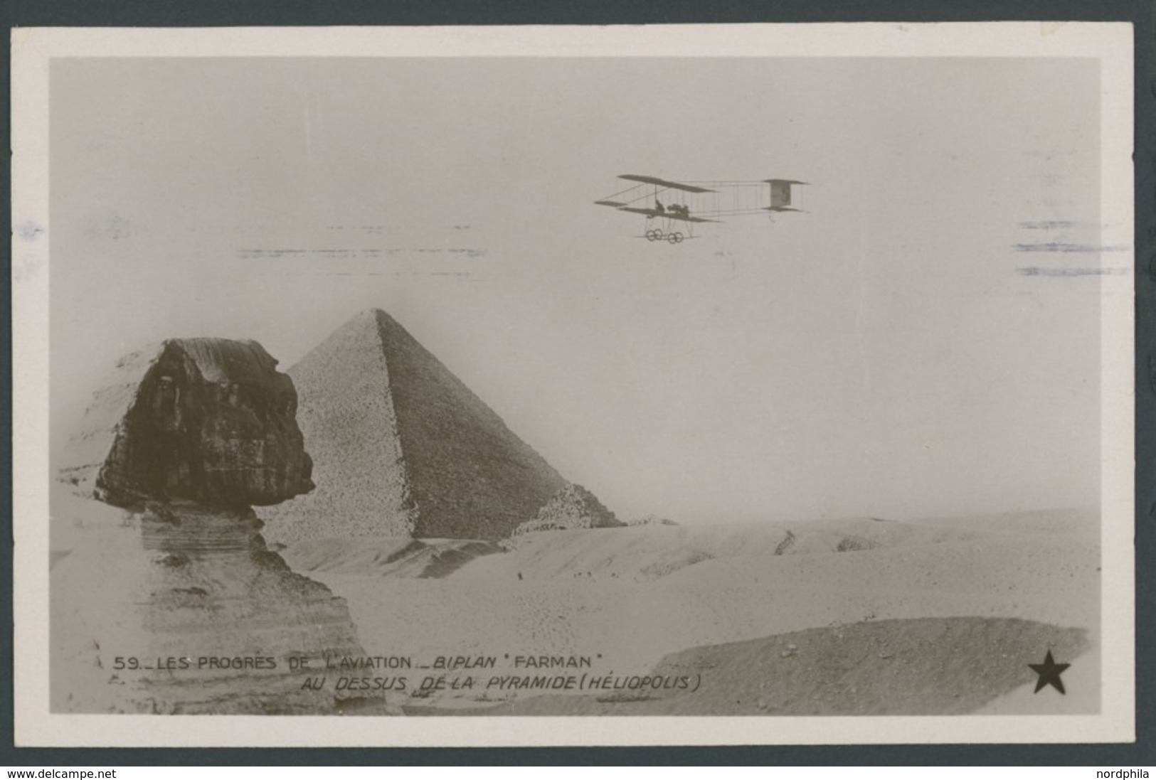 ALTE ANSICHTSKARTEN 1910, Farman Doppeldecker Vor Pyramide, Foto-Sonderkarte Der Dortigen Flugwoche, Gebraucht, Pracht - Other & Unclassified