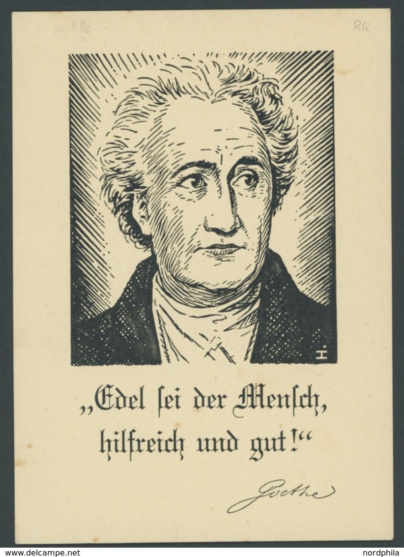 ALTE ANSICHTSKARTEN Goethe-Huldigungsfahrt Des Graf Zeppelin, 3 Verschiedene Erinnerungskarten, Dabei Edel Sei Der Mensc - Otros & Sin Clasificación