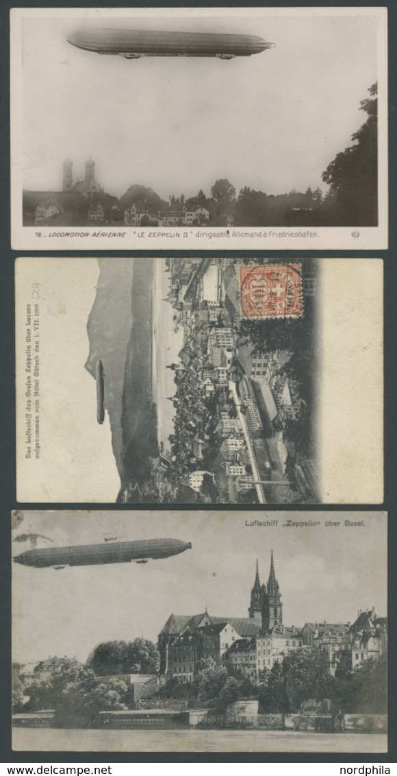 ALTE ANSICHTSKARTEN 1908, LZ 4, 12 Stündige Schweizfahrt: 5 Verschiedene Sonderkarten über Friedrichshafen, Luzern, Züri - Other & Unclassified