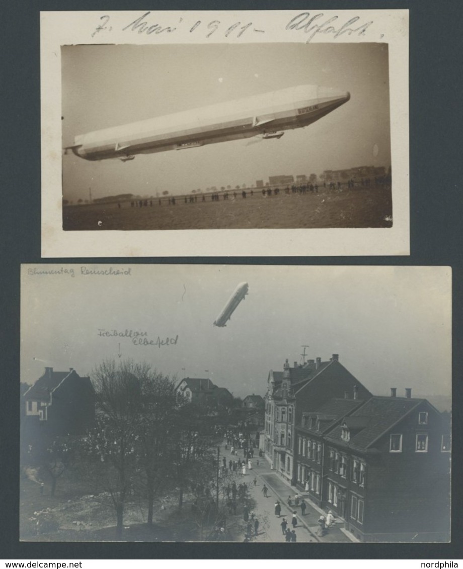 ALTE ANSICHTSKARTEN 1911, LZ 8 Deutschland, Originalfoto Düsseldorf Abfahrt Und Dankesschreiben An Kapitän Hacker, Dazu  - Other & Unclassified