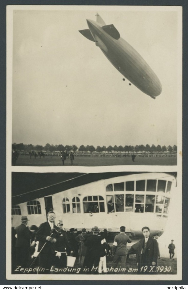 ALTE ANSICHTSKARTEN LZ 127, Fotokarte Zeppelin-Landung In Mannheim Am 19.10.1930, Ungebraucht, Pracht - Other & Unclassified