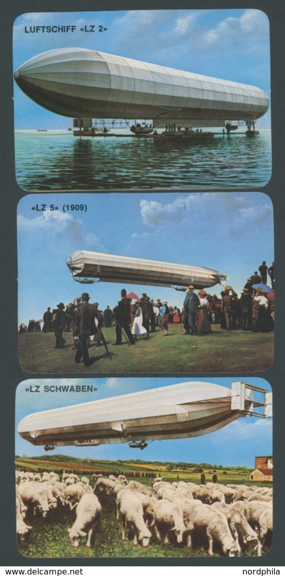 ALTE ANSICHTSKARTEN 1990, 6 Verschiedene Farbige Zeppelin-Kalenderkarten (7x10 Cm) Einer Portugiesischen Sportartikelfir - Otros & Sin Clasificación