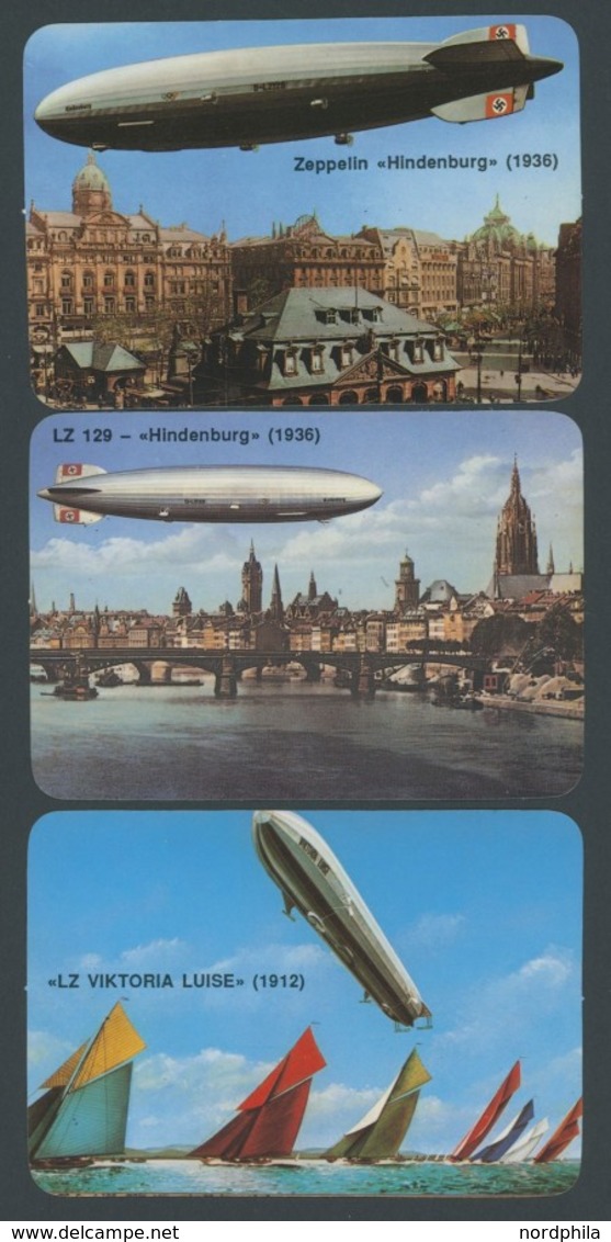 ALTE ANSICHTSKARTEN 1990, 6 Verschiedene Farbige Zeppelin-Kalenderkarten (7x10 Cm) Einer Portugiesischen Sportartikelfir - Otros & Sin Clasificación