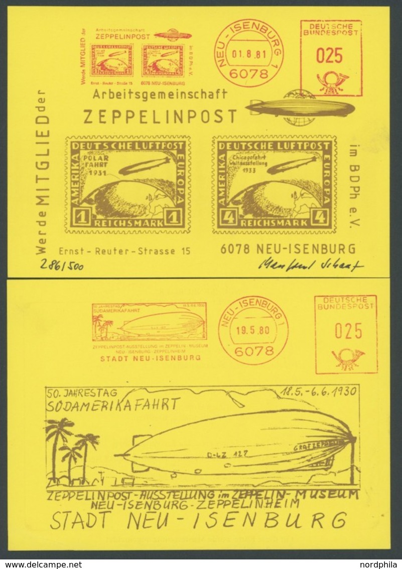 ALTE ANSICHTSKARTEN 1981, LZ 127, 4 Verschiedene Jubiläums Maximumkarten Für Die Arge Zeppelin (Nr. 1, 3-5), Mit Verschi - Otros & Sin Clasificación