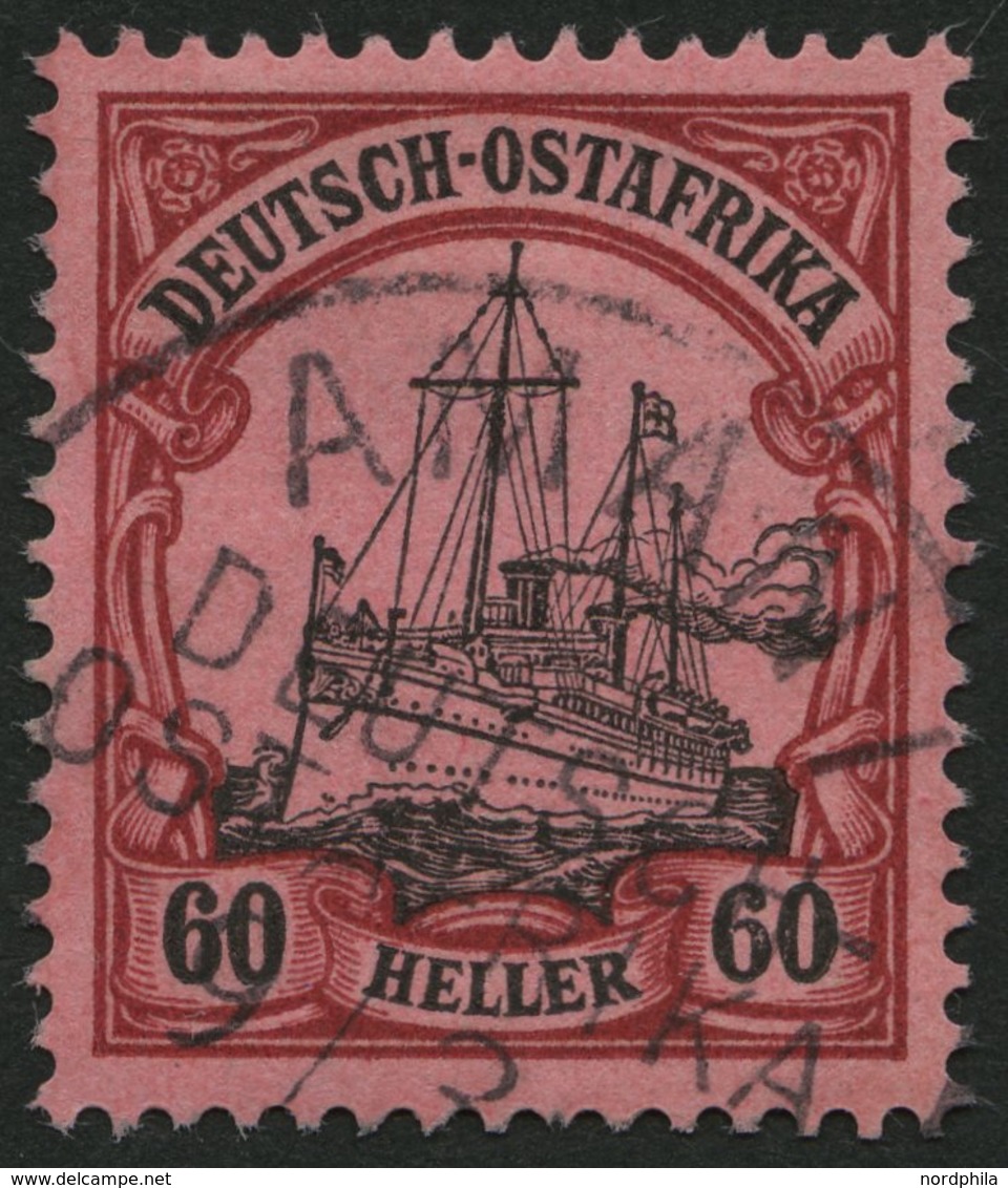 DEUTSCH-OSTAFRIKA 29 O, 1905, 60 H. Dunkelrötlichkarmin/braunschwarz Auf Mattkarminrot, Ohne Wz., Pracht, Mi. 120.- - Duits-Oost-Afrika