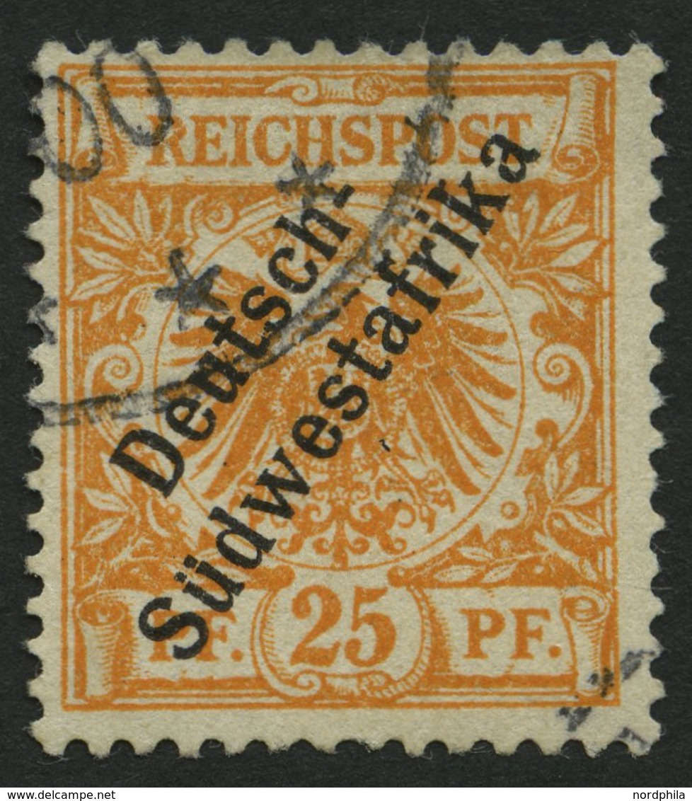DSWA 9a O, 1899, 25 Pf. Gelblichorange, Pracht, Gepr. Pfenninger, Mi. 500.- - Deutsch-Südwestafrika