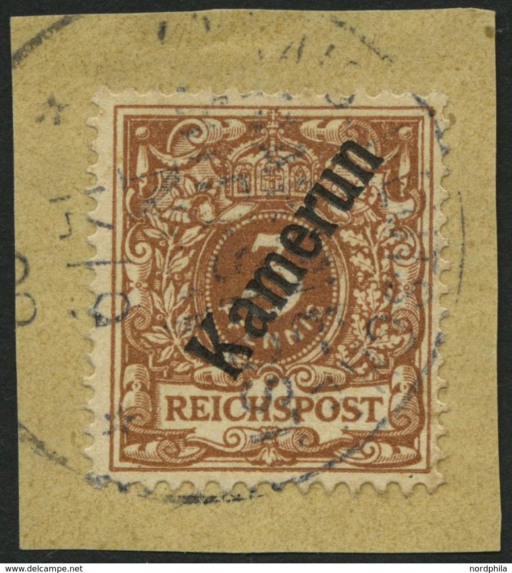 KAMERUN 1b BrfStk, 1898, 3 Pf. Hellockerbraun, MSP-Stempel Nr. 9 (12.9.98), Prachtbriefstück, Gepr. Jäschke-L. - Camerún