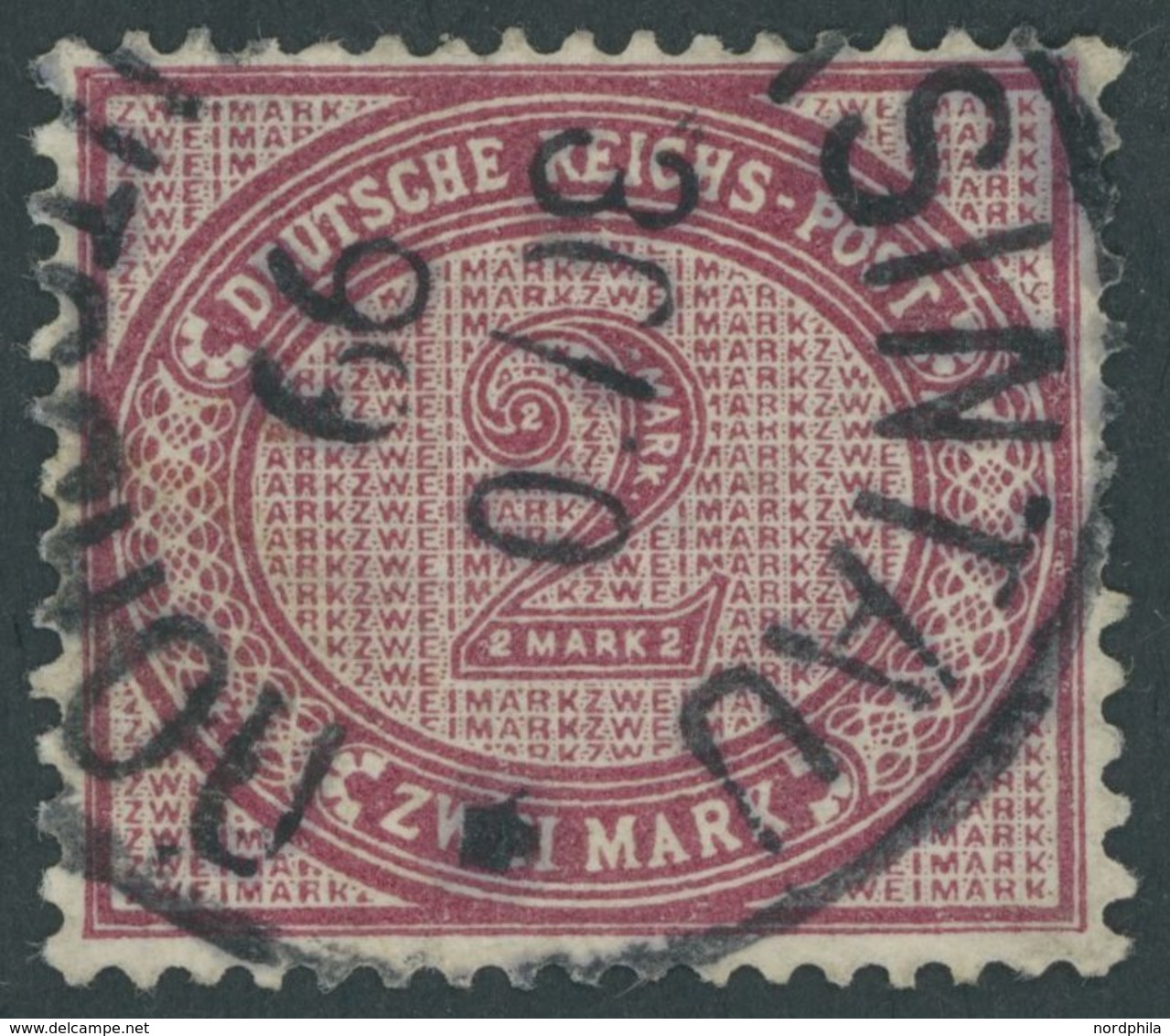 KIAUTSCHOU V 37eV O, 1899, 2 M. Dunkelrotkarmin Mit Plattenfehler Große Unterbrechung In Der Guilloche Unten Links, Stem - Kiaochow
