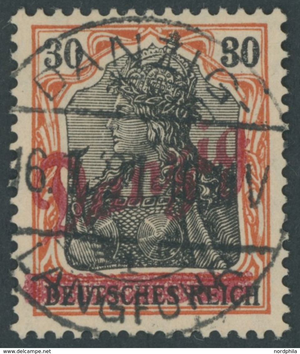 FREIE STADT DANZIG 37 O, 1920, 30 Pf. Kleiner Innendienst, Pracht, Gepr. Stoye, Mi. 110.- - Other & Unclassified