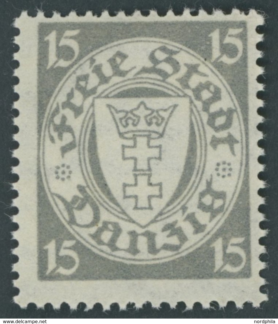FREIE STADT DANZIG 195xa **, 1924, 15 Pf. Dunkelgrünlichgrau, Postfrisch, Pracht, Mi. 80.- - Other & Unclassified