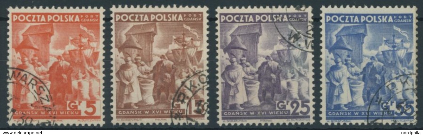 PORT GDANSK 34-37 O, 1938, Republik Polen, Prachtsatz, Mi. 110.- - Autres & Non Classés