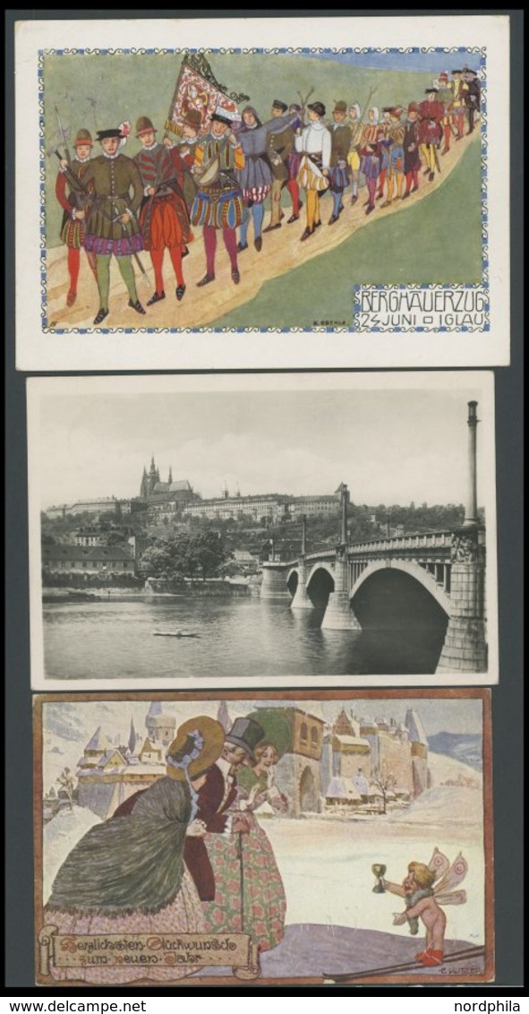 BÖHMEN UND MÄHREN Ca. 1939-43, 37 Verschiedene Alte Ansichtskarten Böhmen Und Mähren, Fast Alle Gebraucht, Viel Prag, Pr - Unused Stamps