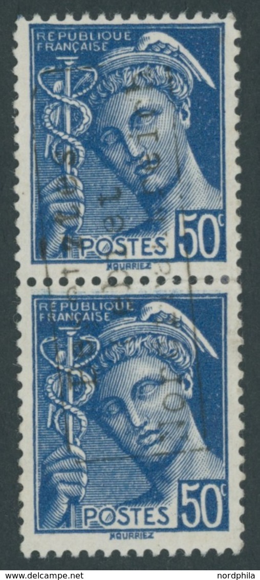 DÜNKIRCHEN 3I **, 1940, 50 C. Schwärzlichblau Im Senkrechten Paar, Aufdruck In Type II, Postfrisch, Feinst, Gepr. Picken - Ocupación 1938 – 45