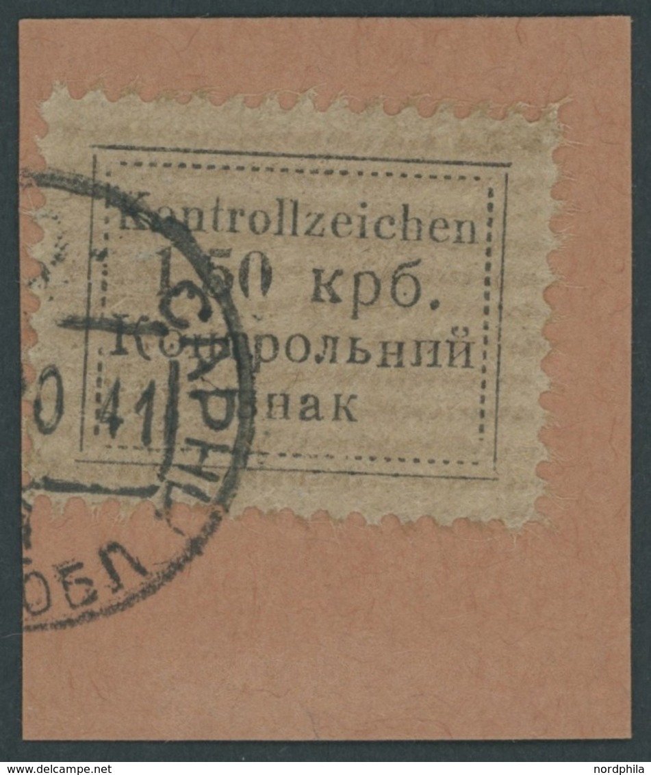 UKRAINE 2 BrfStk, 1941, 1.50 Krb. Schwarz Auf Lebhaftolivbraun, Type I, Prachtbriefstück, Fotobefund Zirath, Mi. (300.-) - Besetzungen 1938-45
