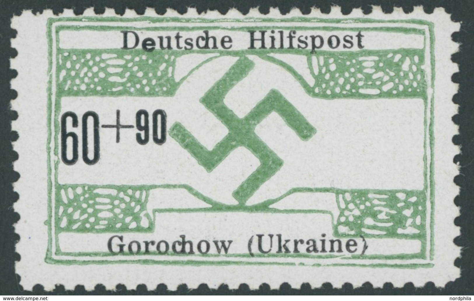 UKRAINE 20I **, 1944, 60 Pf. Gorochow Mit Plattenfehler Kleines S In Deutsche, Postfrisch, Pracht, Gepr. Zirath, Mi. 450 - Besetzungen 1938-45