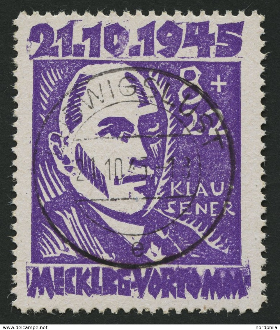 MECKLENBURG-VORPOMMERN 21 O, 1945, 8 Pf. Faschismus, Pracht, Gepr. Kramp, Mi. 80.- - Sonstige & Ohne Zuordnung