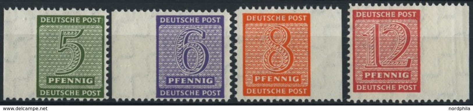 WEST-SACHSEN 116-19BX **, 1945, Roßwein, Gezähnt L 111/4:111/2, Wz. 1X, Je Mit Ungezähntem Seitenrand, Prachtsatz, Gepr. - Other & Unclassified
