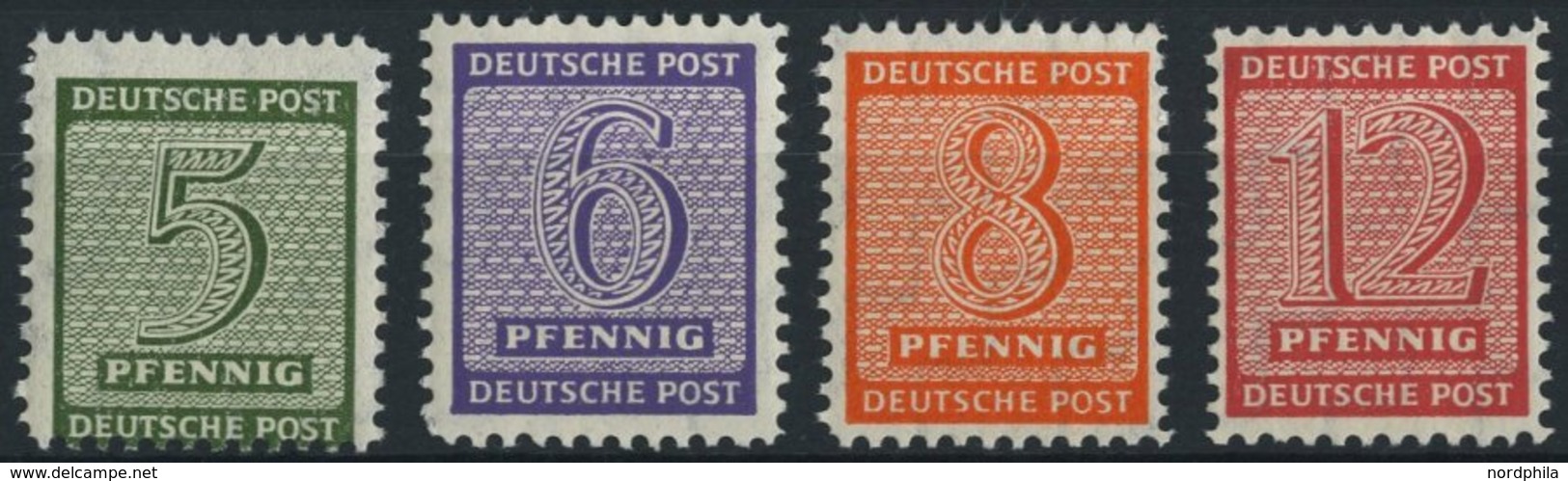 WEST-SACHSEN 116-19BX **, 1945, Roßwein, Gezähnt L 111/4:111/2, Wz. 1X, Prachtsatz, Gepr. Ströh/Dr. Jasch, Mi. 170.- - Other & Unclassified