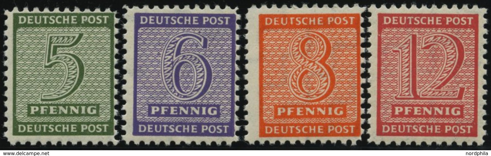 WEST-SACHSEN 120-23X **, 1945, Versuchszähnung, Prachtsatz, Gepr. Ströh, Mi. 80.- - Other & Unclassified