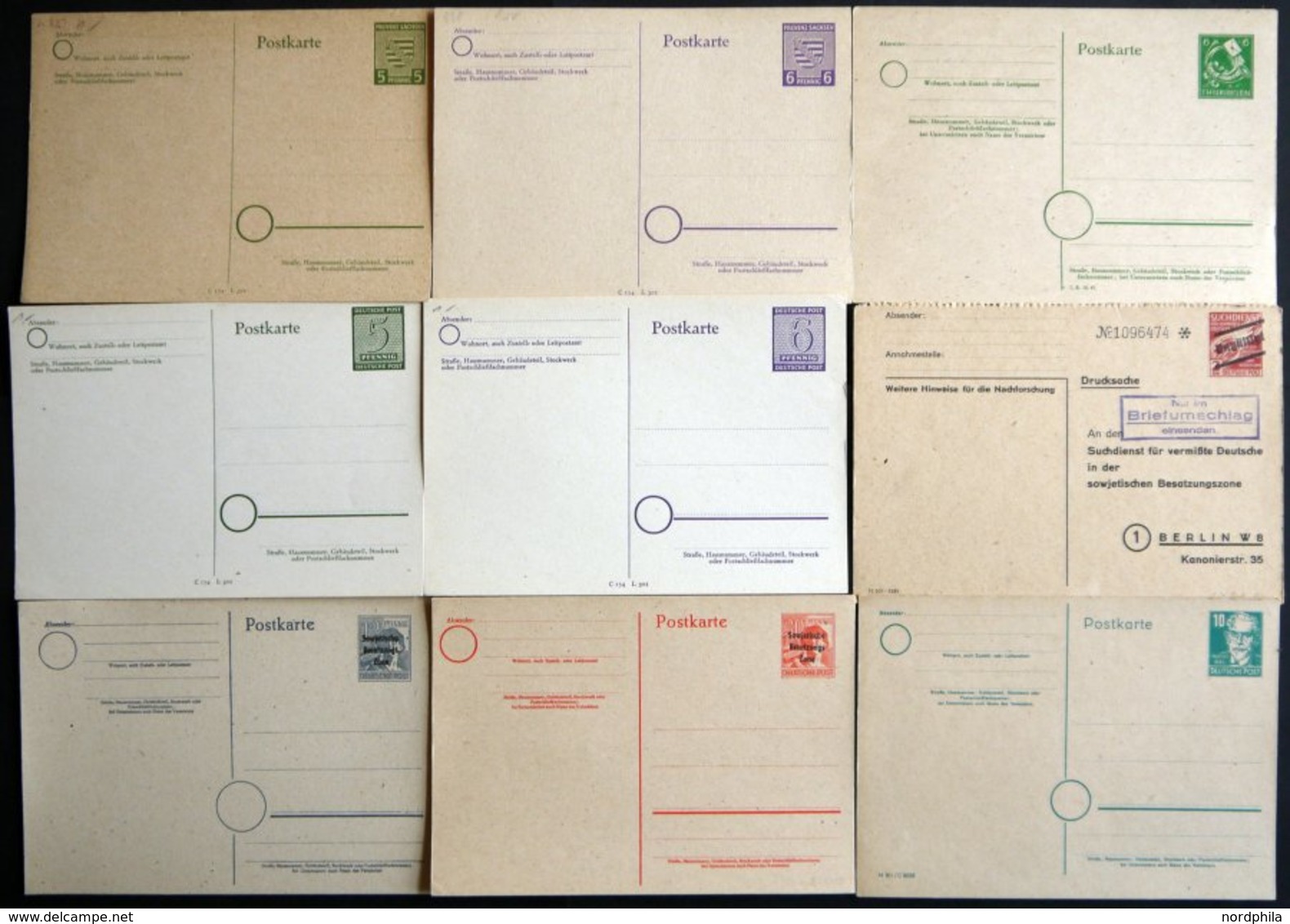 SAMMLUNGEN, LOTS Aus P 1-35 BRIEF, 1945-53, 24 Verschiedene Ungebrauchte Ganzsachenkarten, Fast Nur Prachterhaltung, Mi. - Other & Unclassified