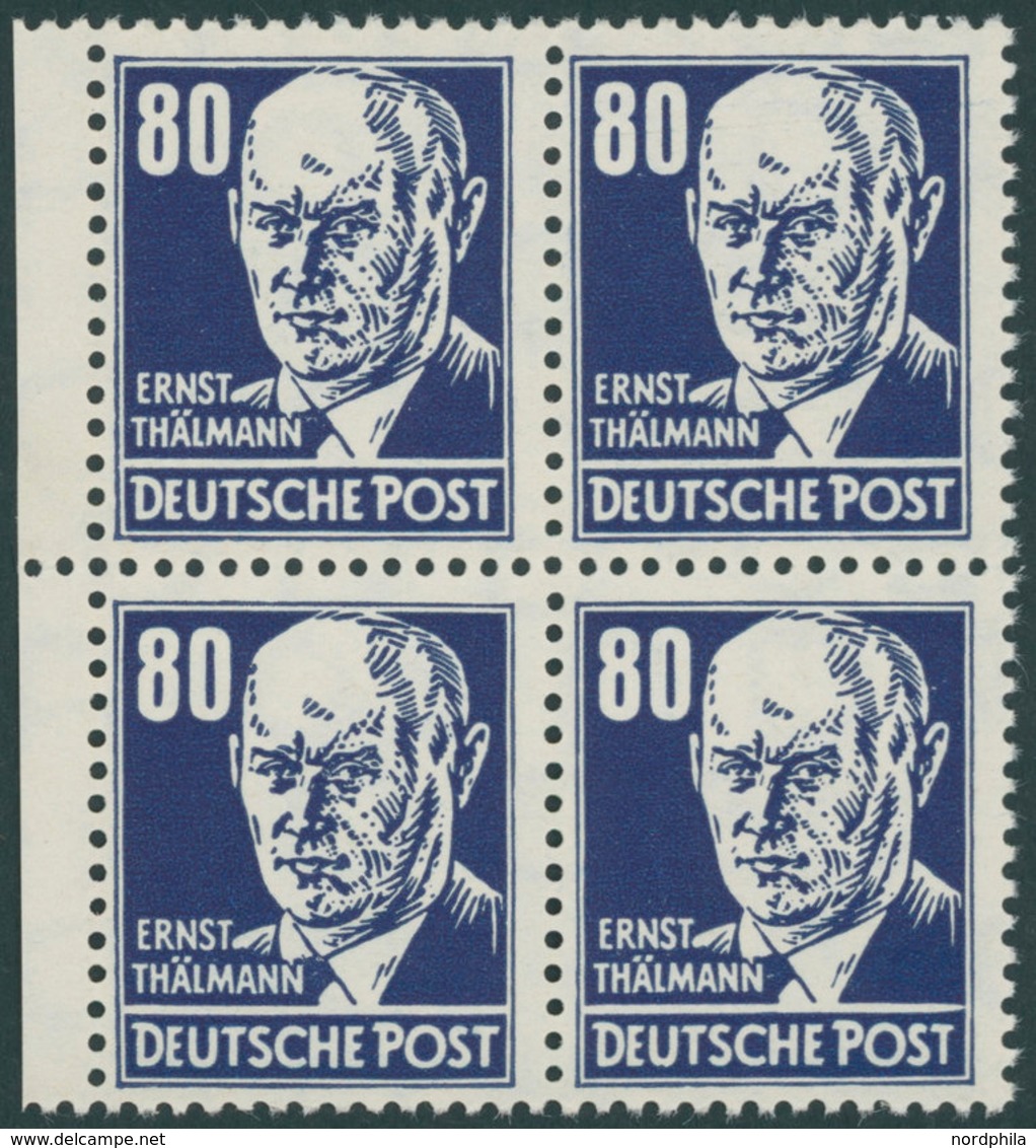 DDR 339PFIV **, 1952, 80 Pf. Thälmann Mit Plattenfehler T Von Post Rechts Spitz Und Weiße Einfassungslinie Rechts Vereng - Used Stamps