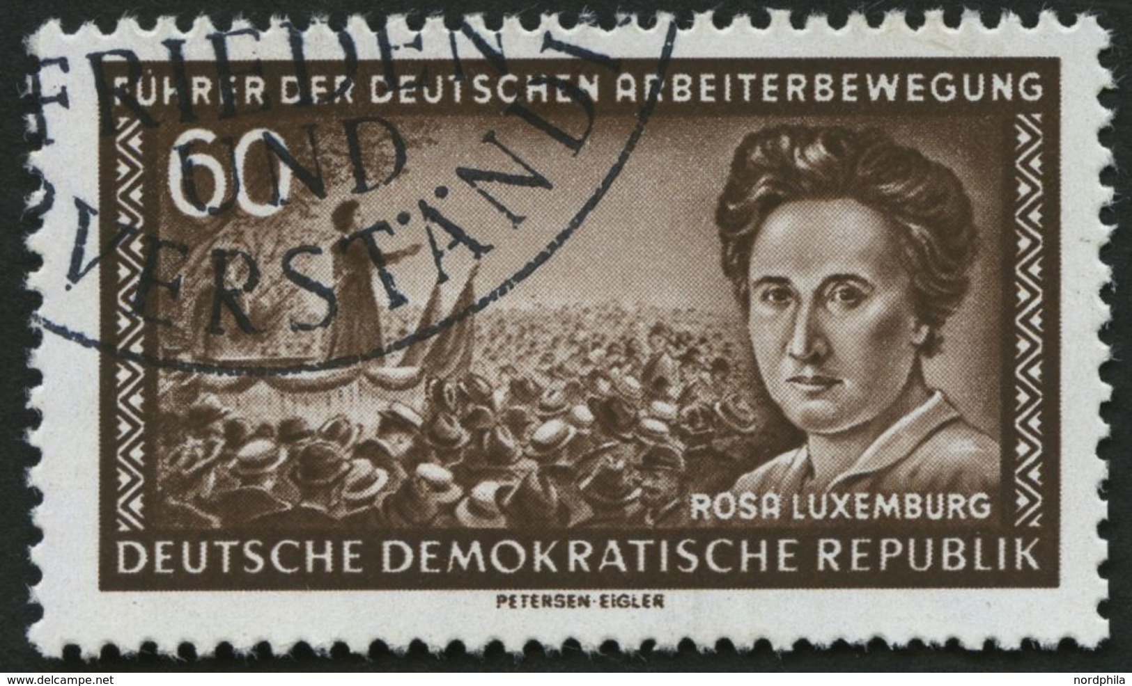 DDR 478XI O, 1955, 60 Pf. Rosa Luxemburg, Wz. 2XI, Pracht, Mi. 60.- - Used Stamps