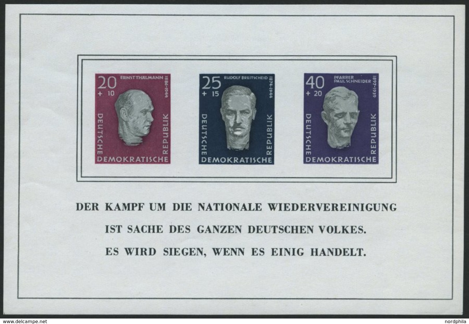 DDR Bl. 15 **, 1958, Block Buchenwald, Pracht, Mi. 60.- - Usados