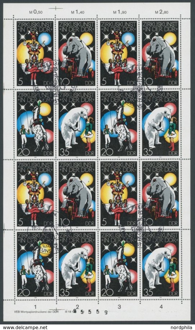 DDR 2364-67KB O, 1978, Zirkuskunst, Zusammendruckbogen Mit Ersttags-Sonderstempeln, Pracht - Used Stamps