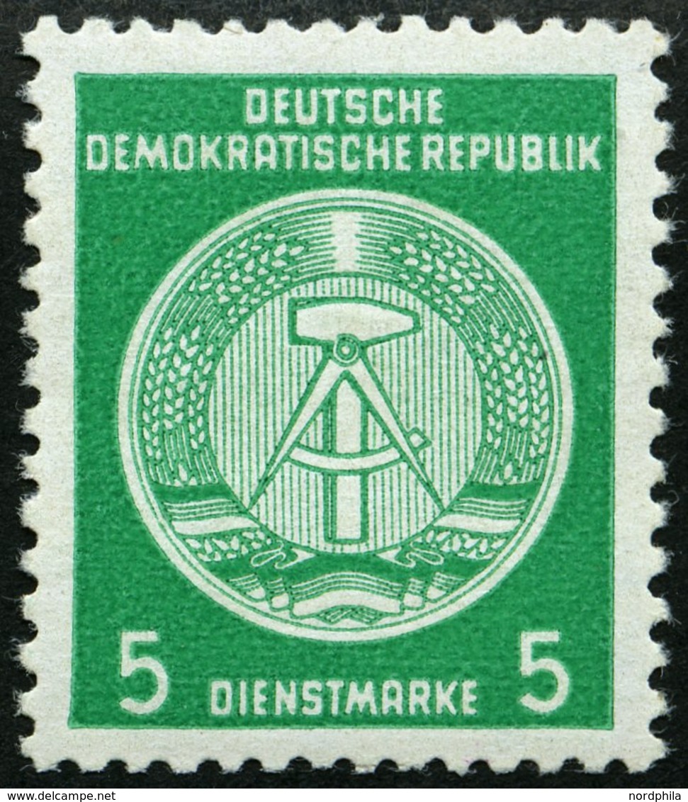 DIENSTMARKEN A D 18IIXII **, 1954, 5 Pf. Smaragdgrün, Type II, Wz. 2XII, Pracht, Gepr. Jahn, Mi. 250.- - Sonstige & Ohne Zuordnung