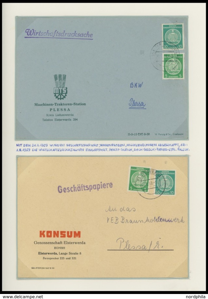 DIENSTMARKEN A D 34-39 BRIEF, 1957-60, Sauber Beschriftete Spezialsammlung Mit 41 Verschiedenen Belegen, Dabei Nachnahme - Other & Unclassified