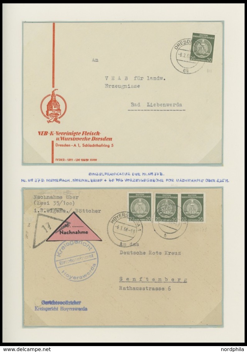 DIENSTMARKEN A D 34-39 BRIEF, 1957-60, Sauber Beschriftete Spezialsammlung Mit 41 Verschiedenen Belegen, Dabei Nachnahme - Otros & Sin Clasificación