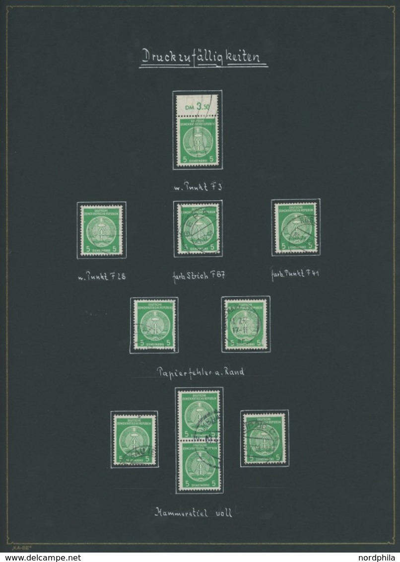 DIENSTMARKEN A O,BrfStk , Sammlung Dienstmarken Von 1954-57, Sauber Sortiert Und Beschriftet Nach Typen, Papierstrukture - Other & Unclassified
