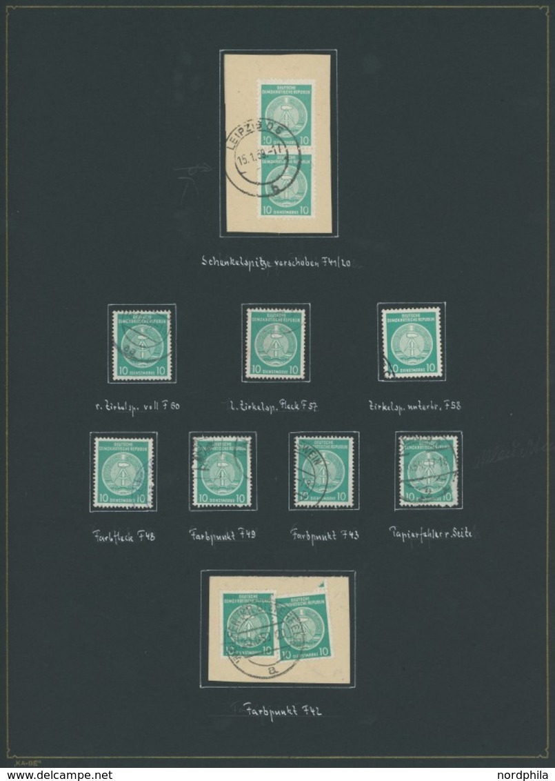 DIENSTMARKEN A O,BrfStk , Sammlung Dienstmarken Von 1954-57, Sauber Sortiert Und Beschriftet Nach Typen, Papierstrukture - Other & Unclassified