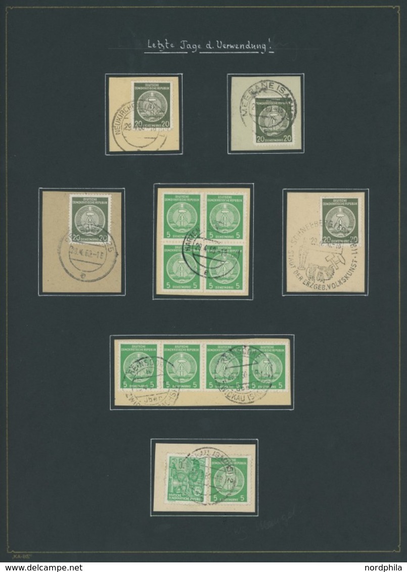 DIENSTMARKEN A o,BrfStk , Sammlung Dienstmarken von 1954-57, sauber sortiert und beschriftet nach Typen, Papierstrukture