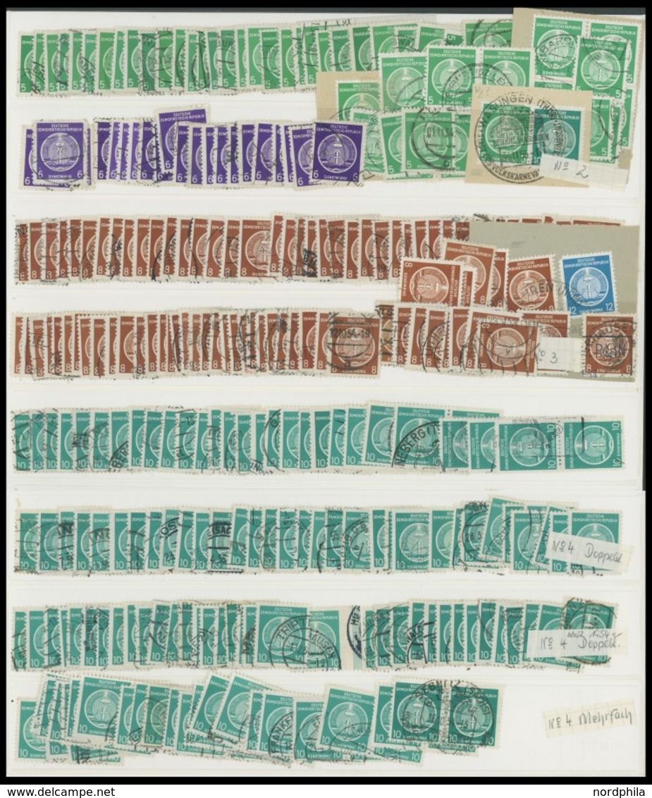 DIENSTMARKEN A O,**,*,(*) , 1954-57, Umfangreiche, überwiegend Gestempelte Dublettenpartie, Teils In Bogenteilen, Meist  - Sonstige & Ohne Zuordnung