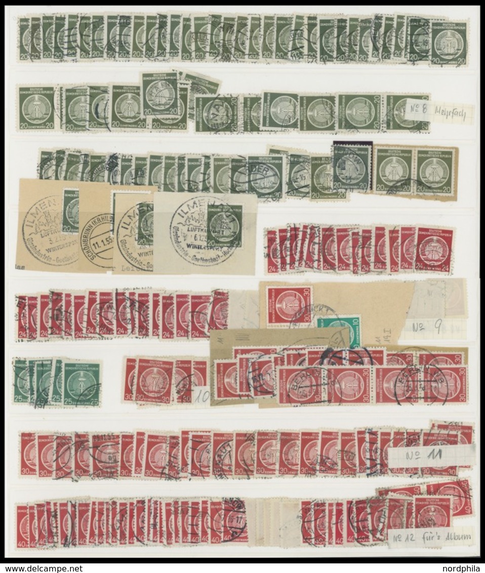 DIENSTMARKEN A O,**,*,(*) , 1954-57, Umfangreiche, überwiegend Gestempelte Dublettenpartie, Teils In Bogenteilen, Meist  - Otros & Sin Clasificación