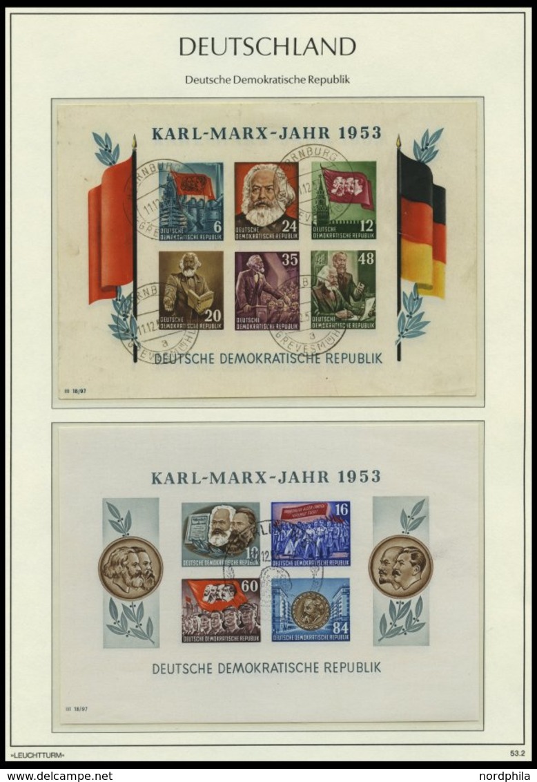 SAMMLUNGEN O, 1949-1990, Komplette Gestempelte Saubere Sammlung DDR In 4 Leuchtturm Falzlosalben, Prachtsammlung - Collections