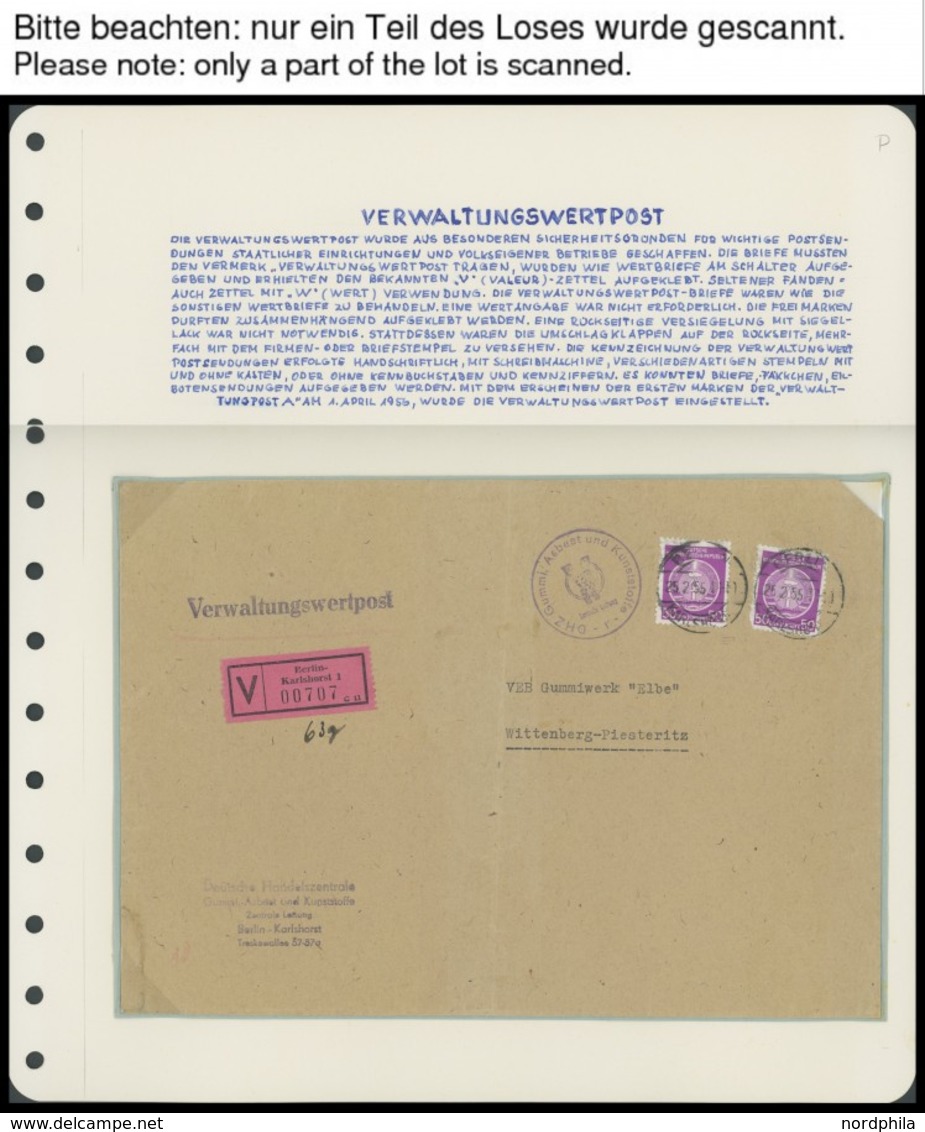 LOTS 1953-56, 19 Verschiedene Belege Verwaltungswertpost, Fast Nur Prachterhaltung - Other & Unclassified