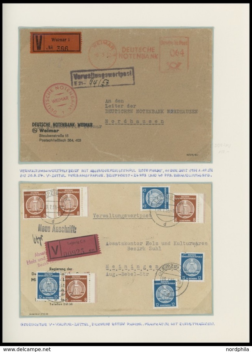 LOTS 1953-56, 19 Verschiedene Belege Verwaltungswertpost, Fast Nur Prachterhaltung - Otros & Sin Clasificación