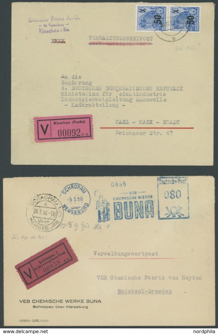 LOTS 1953-56, 19 Verschiedene Belege Verwaltungswertpost, Fast Nur Prachterhaltung - Otros & Sin Clasificación