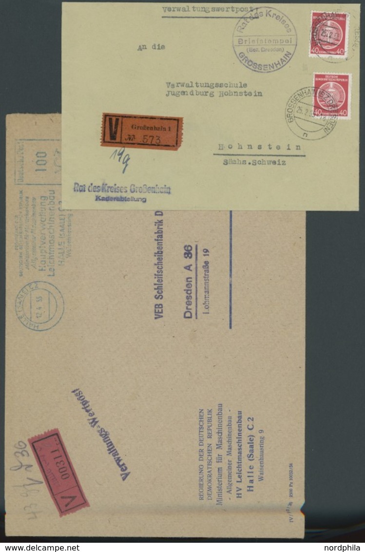 LOTS 1953-56, 19 Verschiedene Belege Verwaltungswertpost, Fast Nur Prachterhaltung - Other & Unclassified