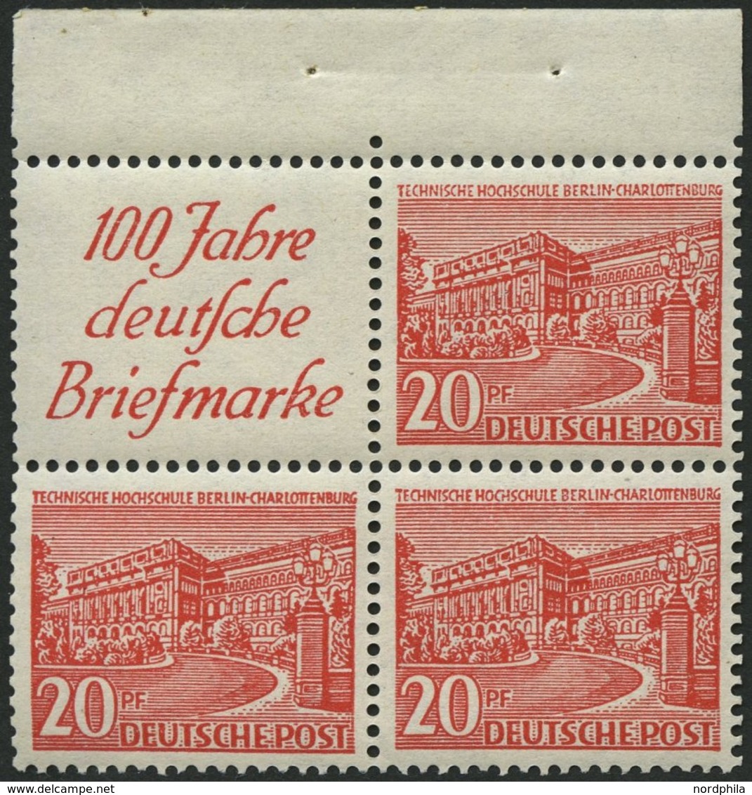 ZUSAMMENDRUCKE S 4 **, 1949, Bauten R1a + 20, Pracht, Mi. 90.- - Se-Tenant