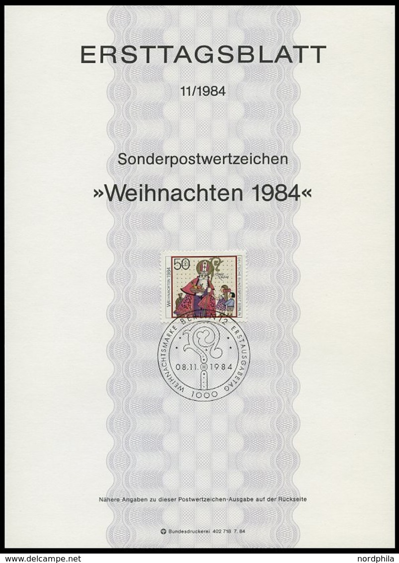 ERSTTAGSBLÄTTER 708-29 BrfStk, 1984, Kompletter Jahrgang, ETB 1 - 11/84, Pracht - Sonstige & Ohne Zuordnung