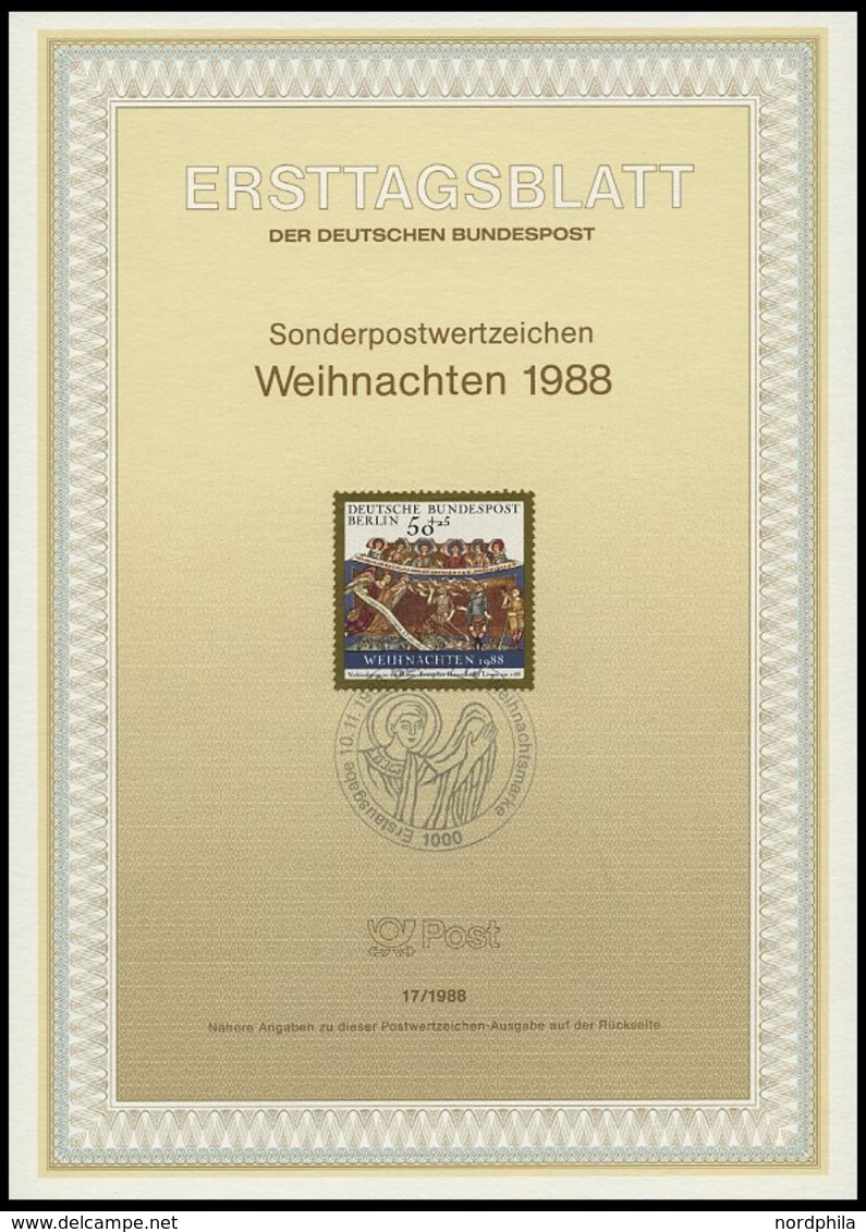 ERSTTAGSBLÄTTER 798-829 BrfStk, 1988, Kompletter Jahrgang, ETB 1 - 17/88, Pracht - Sonstige & Ohne Zuordnung