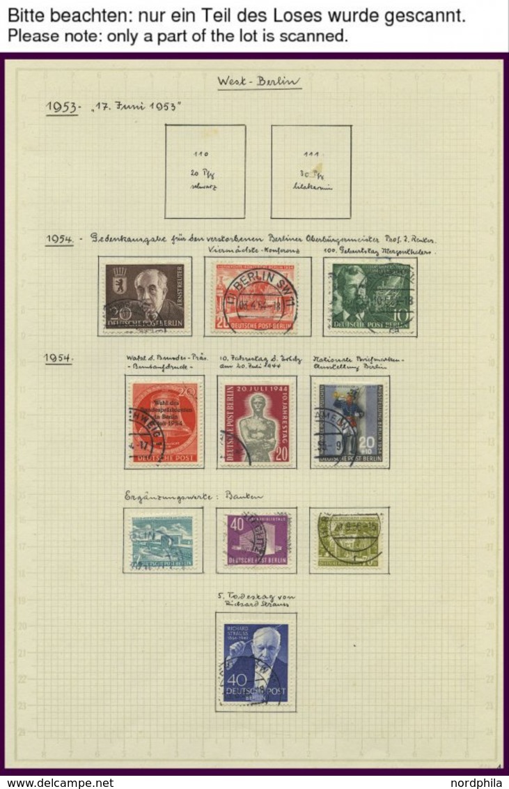 SAMMLUNGEN O, Wohl Komplette Gestempelte Sammlung Berlin Von 1954-68, Feinst/Pracht - Otros & Sin Clasificación