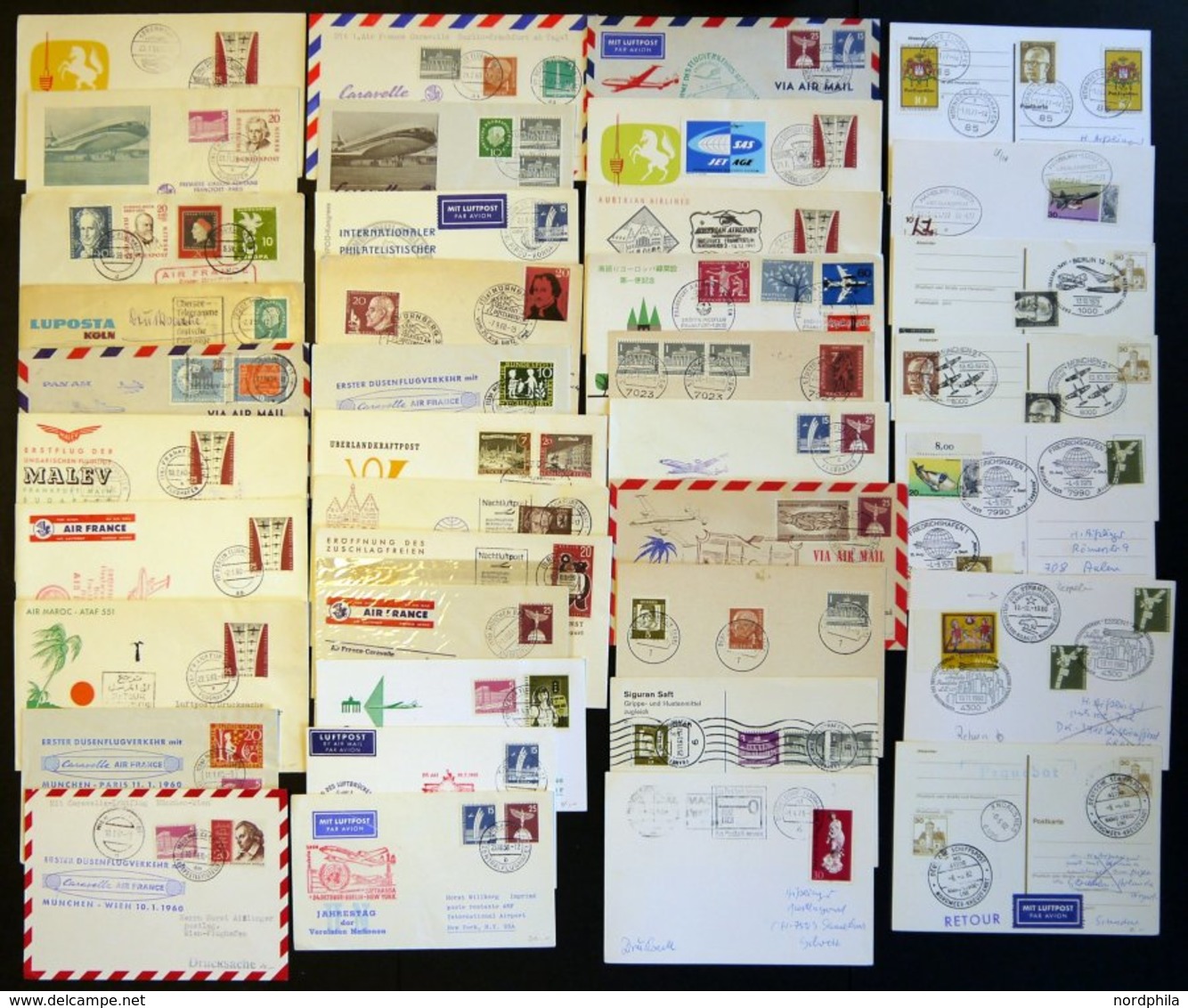 LOTS 1950-80, Interessante Partie Von 70 Verschiedenen Flugpostbelegen, Meist Sonder-u. Erstflüge, überwiegend In Pracht - Used Stamps