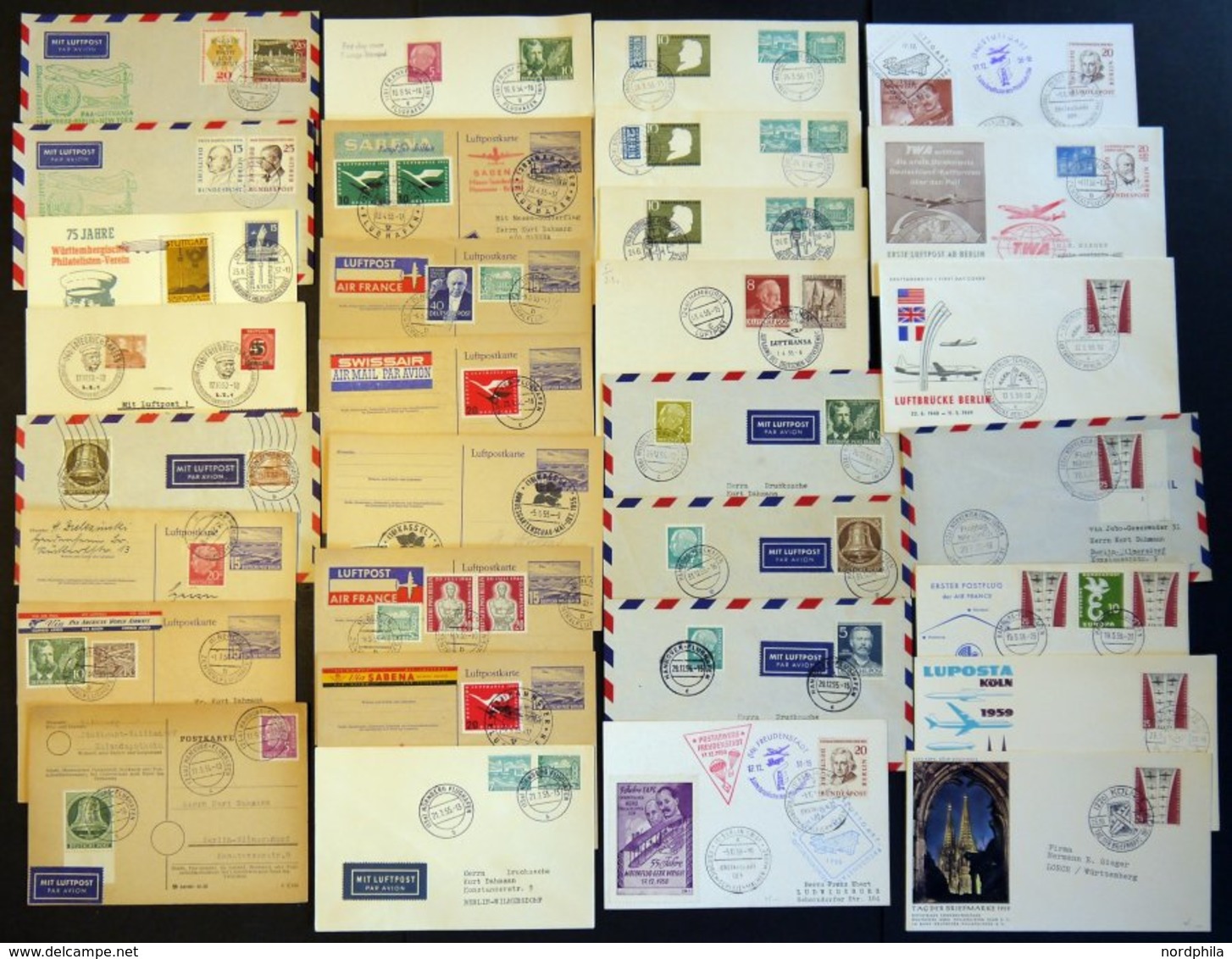 LOTS 1950-80, Interessante Partie Von 70 Verschiedenen Flugpostbelegen, Meist Sonder-u. Erstflüge, überwiegend In Pracht - Used Stamps