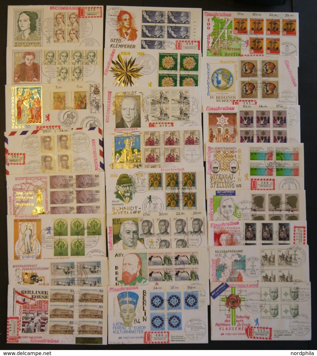 LOTS Aus 693-771 BRIEF, 1983-86, 24 Verschiedene Einschreiben Mit Mehrfachfrankaturen Vom Ersttag, Pracht - Used Stamps