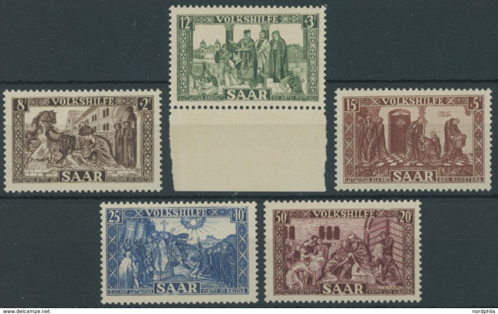 SAARLAND 299-303 **, 1950, Volkshilfe, Postfrischer Prachtsatz, Mi. 75.- - Otros & Sin Clasificación