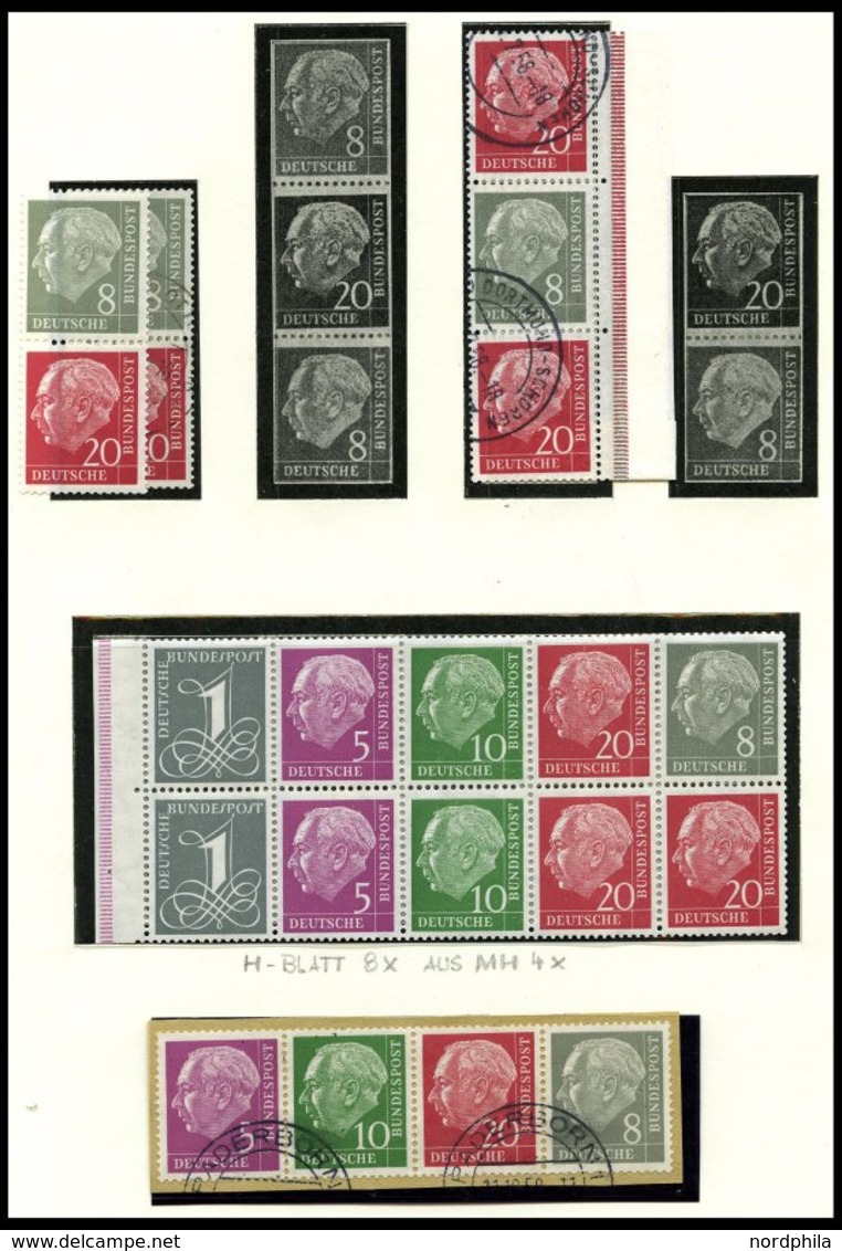 ZUSAMMENDRUCKE **,o,*,Brief , 1955-60, Partie Zusammendrucke Heuss, Meist Prachterhaltung, Mi. über 1400.- - Used Stamps